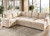 Sectional Sleeper Sofa with Pull-Out Bed Storage Chaise, 6 Seaters Couch for Living Room, Beige