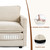 Single Armchair with Ottoman, Modern Corduroy Cloud Couch with Convertible Chaise, Upholstered Sofa Set for Living Room, Beige