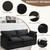 Sectional 2 Seat Cloud Loveseat with 2 Throw Pillows, Modern Corduroy Love Seat Sleeper Bed, Convertible Cozy Sofa for Living Room and Office, Black
