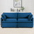 78'' Sectional Modular 2 Seat Cloud Loveseat, Oversized Love Seat 2 Seat Sofa with 2 Throw Pillows, Upholstered Corduroy Sofa Comfy Deep Couches for Living Room and Office, Blue