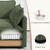 Sectional 2 Seat Cloud Loveseat with 2 Throw Pillows, Modern Corduroy Love Seat Sleeper Bed, Convertible Cozy Sofa for Living Room and Office, Green