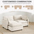 78'' Modular Sectional Cloud Couch with Movable Ottoman, 3 Seat Comfy Modern Corduroy Sofa with 2 Throw Pillows, Deep Seat L Shaped Couch for Living Room Bedroom Apartment, Beige
