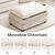 78'' Modular Sectional Cloud Couch with 2 Movable Ottoman, 4 Seat Comfy Modern Corduroy Sofa with 2 Throw Pillows, Deep Seat Sleeper Couch for Living Room Bedroom Apartment, Beige