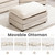 Oversized Modular Sectional Sofa with Movable Ottoman, 112 Inch 4 Seat Modern Corduroy Sofa Set, Convertible L Shaped Couch for Living Room and Office, Beige