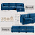 Oversized Modular Sectional Sofa with Movable Ottoman, 112 Inch 4 Seat Modern Corduroy Sofa Set, Convertible L Shaped Couch for Living Room and Office, Navy Blue