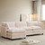 112'' Modular Sectional Cloud Couch with Movable Ottoman, 4 Seat Modern Chenille Sofa with 2 Throw Pillows, Deep Seat L Shaped Couch for Living Room Bedroom Apartment, Beige