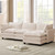 112'' Modular Sectional Cloud Couch with Movable Ottoman, 4 Seat Modern Chenille Sofa with 2 Throw Pillows, Deep Seat L Shaped Couch for Living Room Bedroom Apartment, Beige