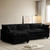 112'' Modular Sectional Cloud Couch with Movable Ottoman, 4 Seat Modern Chenille Sofa with 2 Throw Pillows, Deep Seat L Shaped Couch for Living Room Bedroom Apartment, Black