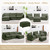 112'' Sectional Modular Cloud Couch, Oversized L Shaped 3 Seat Sofa with Movable Ottomans, 2 Throw Pillows, Upholstered Corduroy L Shape Comfy Deep Couches for Living Room and Office, Green