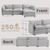 Oversized Modular Sectional Sofa with Movable Ottoman, 112 Inch 4 Seat Modern Corduroy Sofa Set, Convertible L Shaped Couch for Living Room and Office, Light Grey