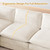 112'' Oversized Modular Sectional Cloud Couch with Movable Ottoman, 4 Seat Modern Corduroy Sofa, Deep Seat L Shaped Couch for Living Room Bedroom Apartment, Cream