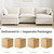 112'' Sectional Modular Cloud Couch, Oversized 5 Seat Couches U Shaped Sofa with 2 Movable Ottomans, 2 Throw Pillows, Upholstered Corduroy U Shape Comfy Deep Couches for Living Room and Office, Beige