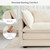 113'' Modular Sectional Cloud Couch, 5 Seater Corner Sofa Big Comfy Corduroy Oversized L Shaped Couch with 2 Pillows, Chaise, Ottoman, Deep Seat Sectional Couches for Living Room Office, Beige