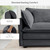 113'' Modular Sectional Cloud Corner Couch, 5 Seater L Shape Sofa Big Comfy Corduroy Oversized Couch with 2 Pillows Movable Ottoman, Deep Seat Sectional Couches for Living Room Office Dark Grey
