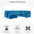 113'' Modular Sectional Cloud Couch, 5 Seater Corner Sofa Big Comfy Corduroy Oversized L Shaped Couch with 2 Pillows, Chaise, Ottoman, Deep Seat Sectional Couches for Living Room Office, Blue