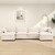 148'' Sectional Cloud Couch with 2 Ottomans, Oversized 4 Seat Sleeper Sofa with 2 Throw Pillows, Convertible Upholstered U Shaped Cozy Sofa Furniture Set for Living Room and Office, Beige