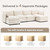 148'' Sectional Cloud Couch with 2 Ottomans, Oversized 4 Seat Sleeper Sofa with 2 Throw Pillows, Convertible Upholstered U Shaped Cozy Sofa Furniture Set for Living Room and Office, Beige