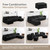 148'' Sectional Cloud Couch with 2 Ottomans, Oversized 4 Seat Sleeper Sofa with 2 Throw Pillows, Convertible Upholstered U Shaped Cozy Sofa Furniture Set for Living Room and Office, Black