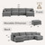 148'' Sectional Cloud Couch with 2 Ottomans, Oversized 4 Seat Sleeper Sofa with 2 Throw Pillows, Convertible Upholstered U Shaped Cozy Sofa Furniture Set for Living Room and Office, Dark Grey