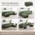 148'' Sectional Cloud Couch with 2 Ottomans, Oversized 4 Seat Sleeper Sofa with 2 Throw Pillows, Convertible Upholstered U Shaped Cozy Sofa Furniture Set for Living Room and Office, Green