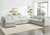 150'' Modular Sectional Corner Cloud Couch, 7 Seater Sofa Big Comfy Corduroy V Shaped Couch with 4 Throw Pillows, Movable Ottoman, Couches for Living Room Office Light Grey