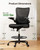 Drafting Chair, Tall Office Chair with 2D Lumbar Support, Standing Desk Chair,High Office Chair with Padded Flip-Up Armrests & Adjustable Footrest Ring, Ebony