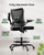 Drafting Chair, Tall Office Chair with 2D Lumbar Support, Standing Desk Chair,High Office Chair with Padded Flip-Up Armrests & Adjustable Footrest Ring, Ebony