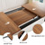 7-Piece Dining Table Set with 6 Stools, 63" Large Extendable Kitchen Table Set for 4-8, Mid-Century Dining Room Table with Heavy-Duty Frame & MDF Board, Easy Assembly, Walnut