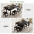 7-Piece Dining Table Set with 6 Stools, 63" Large Extendable Kitchen Table Set for 4-8, Mid-Century Dining Room Table with Heavy-Duty Frame, Easy Assembly, Black