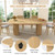 41 in-78 in Extendable Dining Room Table for 4-8, Round Expandable Kitchen Table with Fluted Base, Modern Farmhouse Oval Dinner Tables for Dining Room Kitchen Living Room (Natural)