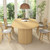 41 in-78 in Extendable Dining Room Table for 4-8, Round Expandable Kitchen Table with Fluted Base, Modern Farmhouse Oval Dinner Tables for Dining Room Kitchen Living Room (Natural)