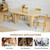70.8 Inch Dining Table for 4-6 People, Oval Kitchen Table with Wood Strip Base, Modern Farmhouse Large Round Dining Room Tables for Living Room (Natural)
