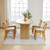 70.8 Inch Dining Table for 4-6 People, Oval Kitchen Table with Wood Strip Base, Modern Farmhouse Large Round Dining Room Tables for Living Room (Natural)