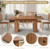 55 in–71 in Extendable Rectangular Dining Table for 4–6, Modern Farmhouse Expandable Kitchen Table with Carved Line Base, Wooden Dinner Table for Kitchen Living Room Home Office (Walnut)