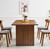 55 in–71 in Extendable Rectangular Dining Table for 4–6, Modern Farmhouse Expandable Kitchen Table with Carved Line Base, Wooden Dinner Table for Kitchen Living Room Home Office (Walnut)