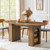 70.8" Oval Dining Table with Dual Side Storage Shelves, Rustic Farmhouse Table for 4–6 People, Modern Wooden Round Dinner Table for Kitchen, Reception, or Living Room (Walnut, Table Only)