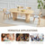70.8 Inch Dining Table for 4-6 People, Oval Kitchen Table with Semi-Cylindrical Legs Base, Modern Farmhouse Round Dinner Tables for Dining Room Kitchen Living Room (Natural)