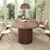 41 in-78 in Dining Room Table for 4-8, Round Expandable Kitchen Table with Fluted Base, Modern Farmhouse Oval Dinner Tables for Dining Room Kitchen Living Room (Walnut)