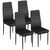 Dining Chairs Set of 4 | Black | Kitchen Chairs 4 Upholstered Chairs and Faux Leather Cushions | Space-Saving and Modern Design | for Dining Room, Easy to Assemble
