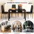 Dining Chairs Set of 4 | Black | Kitchen Chairs 4 Upholstered Chairs and Faux Leather Cushions | Space-Saving and Modern Design | for Dining Room, Easy to Assemble
