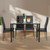 Dining Table Set Dining Room Table Set for Small Spaces Kitchen Table and Chairs for 4 Table with Chairs Home Furniture Rectangular Modern (Black Marble)