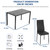 Dining Table Set Dining Room Table Set for Small Spaces Kitchen Table and Chairs for 4 Table with Chairs Home Furniture Rectangular Modern (Black Marble)