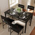 Dining Table Set for 4, Wood Kitchen Table with Upholstered Chairs for Kitchen & Dining Room, Compact Dining Set for Small Spaces, Black