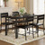 Dining Table Set for 4, Wood Kitchen Table with Upholstered Chairs for Kitchen & Dining Room, Compact Dining Set for Small Spaces, Black