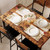 Dining Table Set for 4, Wood Kitchen Table with Upholstered Chairs for Kitchen Room and Small Spaces, Rustic Brown