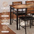 Dining Table Set for 4, Wood Kitchen Table with Upholstered Chairs for Kitchen Room and Small Spaces, Rustic Brown