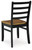 Blondon Rectangular Dining Room Table Set with 6 Chairs, Chevron Pattern, Tapered Legs, Seats 6, Wood, 60" Long, Brown & Black