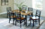Blondon Rectangular Dining Room Table Set with 6 Chairs, Chevron Pattern, Tapered Legs, Seats 6, Wood, 60" Long, Brown & Black