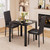 3 Piece Glass Dining Table Set, Kitchen and Chairs for 2, PU Leather Modern Room Sets for Home, Kitchen, Living Room