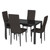 5 Piece Glass Dining Table Set, Kitchen and Chairs for 4, PU Leather Modern Room Sets for Home, Kitchen, Living Room